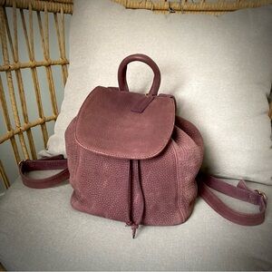 Vintage Coach Nubuck Leather Backpack W/ Org. Hang Tag Made Italy Plum Purple